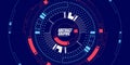 Abstract looped graphic, futuristic sense of technology.