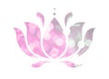 Abstract lotus flower with bokeh defocused lights and stars Royalty Free Stock Photo