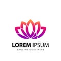 Abstract Lotus Flower Company Logo Design Template Premium Vector Royalty Free Stock Photo