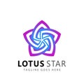 Abstract Lotus Star Company Logos Design Vector Illustration Template