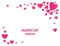 Stripped pink hearts frame on white background. Vector Royalty Free Stock Photo