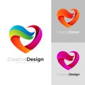 Abstract love care logo community, 3d colorful Royalty Free Stock Photo