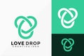 Abstract Love Drop Logo Vector Design. Abstract emblem, designs concept, logos, logotype element for template Royalty Free Stock Photo