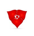 Abstract love heart group shape, icon vector