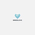 Abstract love line art logo modern heart Royalty Free Stock Photo