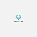 Abstract love line art logo modern heart Royalty Free Stock Photo