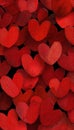 Abstract Love-Themed Artwork with Red Hearts and Painterly Texture Royalty Free Stock Photo