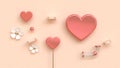 abstract love valentine concept background pink heart 3d render