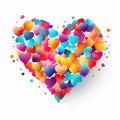 An abstract, loving, colorful heart created from irregular cheerful shapes. Valentine\'s day love illustration