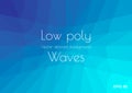 Abstract low poly blue background. Geometric triangles textured vector