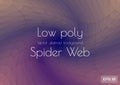 Abstract low poly blue brown spider web shaped spiral. Textured Vector