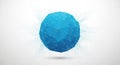 Abstract Low Poly Blue Circle with Particle Flow on a Clean White Background Royalty Free Stock Photo