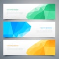 Abstract low poly colorful banners and headers set Royalty Free Stock Photo