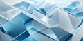 Abstract Low Poly Crystal Geometric Shapes on Cold Tone Surface with Icy Blue Gradient Effects Royalty Free Stock Photo