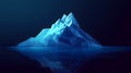 Digital iceberg with underwater polygonal structure Royalty Free Stock Photo