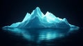 Digital iceberg with underwater polygonal structure Royalty Free Stock Photo