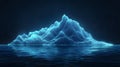 Digital iceberg with underwater polygonal structure Royalty Free Stock Photo