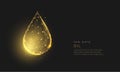 Abstract low poly falling golden oil drop