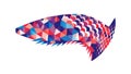Abstract Low Poly Fish Geometric Marine Wildlife, vector design Generative AI Royalty Free Stock Photo