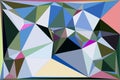 Abstract low poly geometric background with a vibrant mix of blue, green, and white triangles Royalty Free Stock Photo