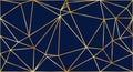 Abstract low poly with gold lines background illustration. Low poly banner with triangle shapes. Triangles mosaic Royalty Free Stock Photo