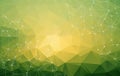 Abstract low poly green bright technology vector background. Con