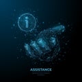 Abstract low poly image of assistance concept Royalty Free Stock Photo