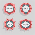 Abstract low poly modern labels. Vector low poly frame with space for text Template creative low poly element. Vector