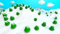 Abstract low poly nature winter landscape Royalty Free Stock Photo