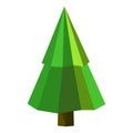 Abstract low poly pine tree icon isolated. Geometric polygonal style. 3d low poly