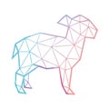 Abstract Low Poly Ram Silhouette: Geometric Animal Design, vector design Generative AI Royalty Free Stock Photo