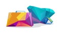 Abstract Low Poly Shopping Bags Composition, vector design Generative AI Royalty Free Stock Photo