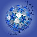 Abstract of low poly sphere with stars structure Royalty Free Stock Photo