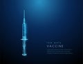 Abstract low poly style vaccine in syringe.