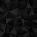 Abstract low poly triangle black texture background. Dark polygonal triangular mosaic template. EPS 10