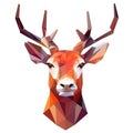 Abstract low polygon deer icon illustration. white background, isolated object. cut object.
