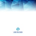 Abstract low polygon light blue color polygonal shape background