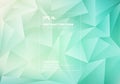 Abstract low polygon or triangles pattern on blue green mint background and texture Royalty Free Stock Photo