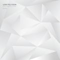 Abstract low polygon white background. Geometric triangles pattern backdrop