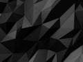 Abstract Lowpoly Background black. Geometric polygonal background 3D illustration.