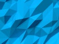 Abstract Lowpoly Background blue. Geometric polygonal background 3D illustration.