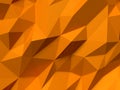 Abstract Lowpoly Background orange. Geometric polygonal background 3D illustration.