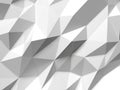 Abstract Lowpoly Background white. Geometric polygonal background 3D illustration.