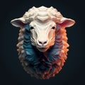 Abstract Lowpoly Sheep Head In Triangles Composition