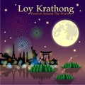 Abstract of Loy-Krathong Festival. Thailand Culture. Royalty Free Stock Photo