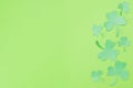 Abstract lucky green Irish St Patrick`s Day Shamrock green background with copy space