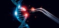 Abstract luminous DNA molecule. Genetic and gene manipulation concept. Royalty Free Stock Photo
