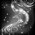 Abstract luminous fantasy background in black and white colors