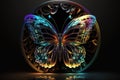 Abstract luminous transparent butterfly on black background Royalty Free Stock Photo