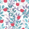 Abstract Lush Apple Orchard Vector Graphic Art Seamless Pattern